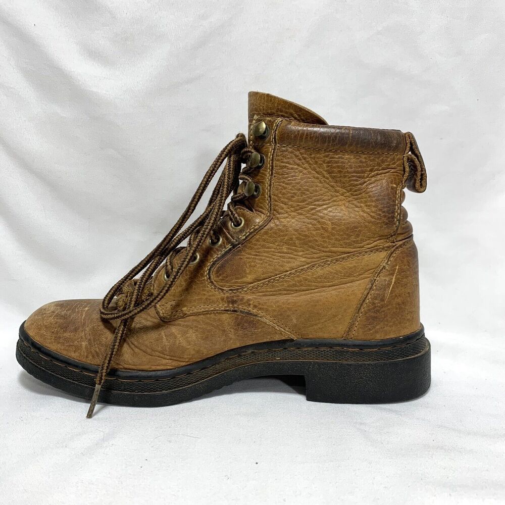 Justin Women’s Size 6B Brown Leather Kiltie Riding Roper Boots Oil-Resistant - Picture 3 of 13